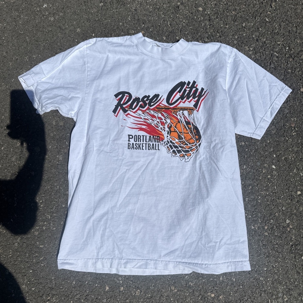 Portland Gear‎ Mens Basketball Graphic T-Shirt M Trailblazers White Cotton